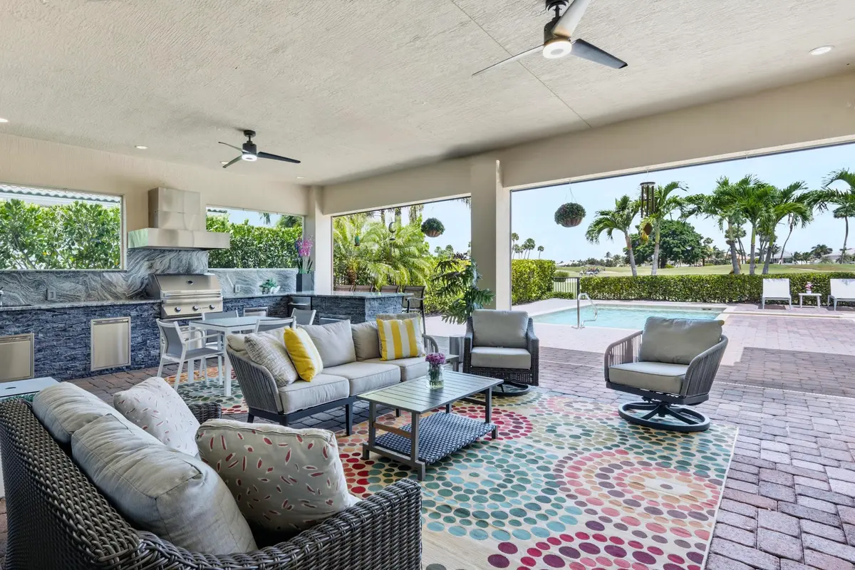 Expansive Covered Lanai at 155 Lucia Court, Jupiter