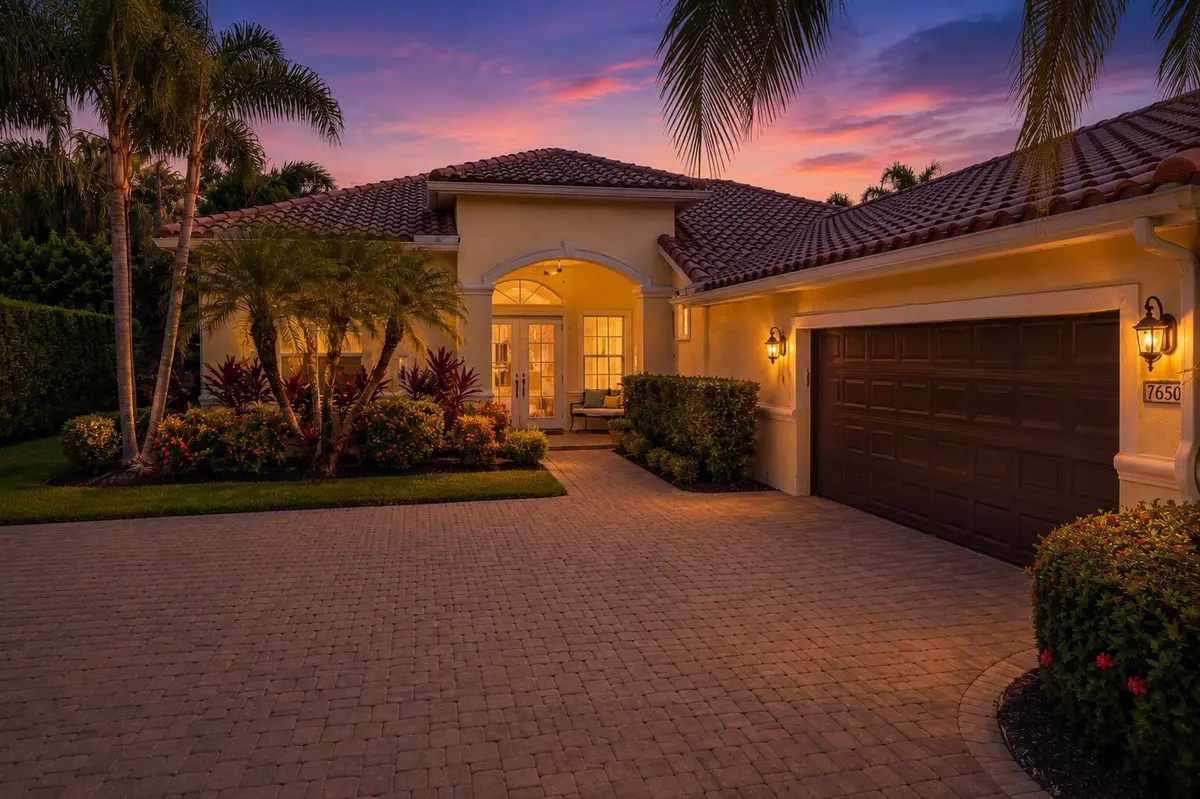 Front View/Twighlight at 7650 Preserve Drive, West Palm Beach