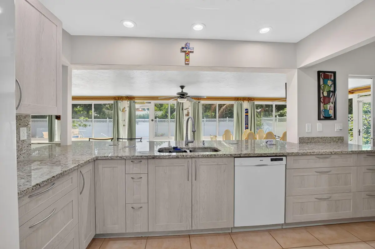 Kitchen Overlooking Pool at 200 SW 7th Avenue, Boca Raton