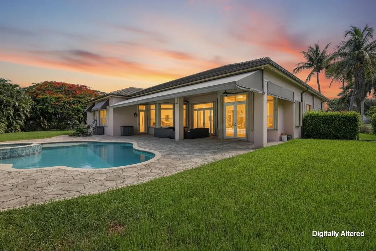 Digitally_Altered_Twlight_Pool_Patio at 3143 SW 141st Terrace, Davie