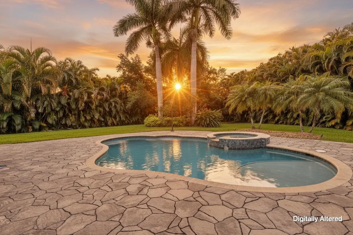 Digitally Altered_Pool_Sunset at 3143 SW 141st Terrace, Davie