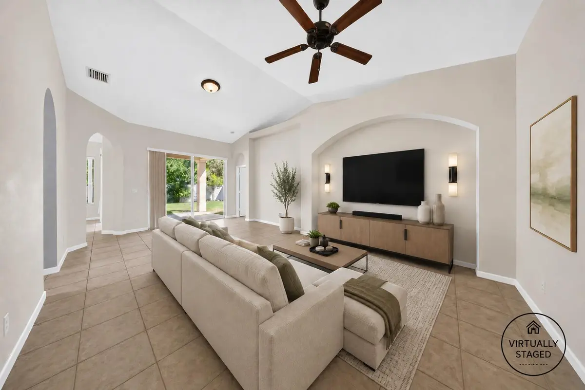 Living Room Virtually Staged at 5743 Sunberry Circle, Fort Pierce