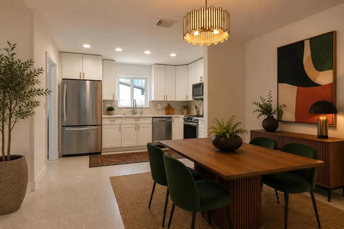 Kitchen Virtually Staged at 5424 NE 21st Terrace, Fort Lauderdale