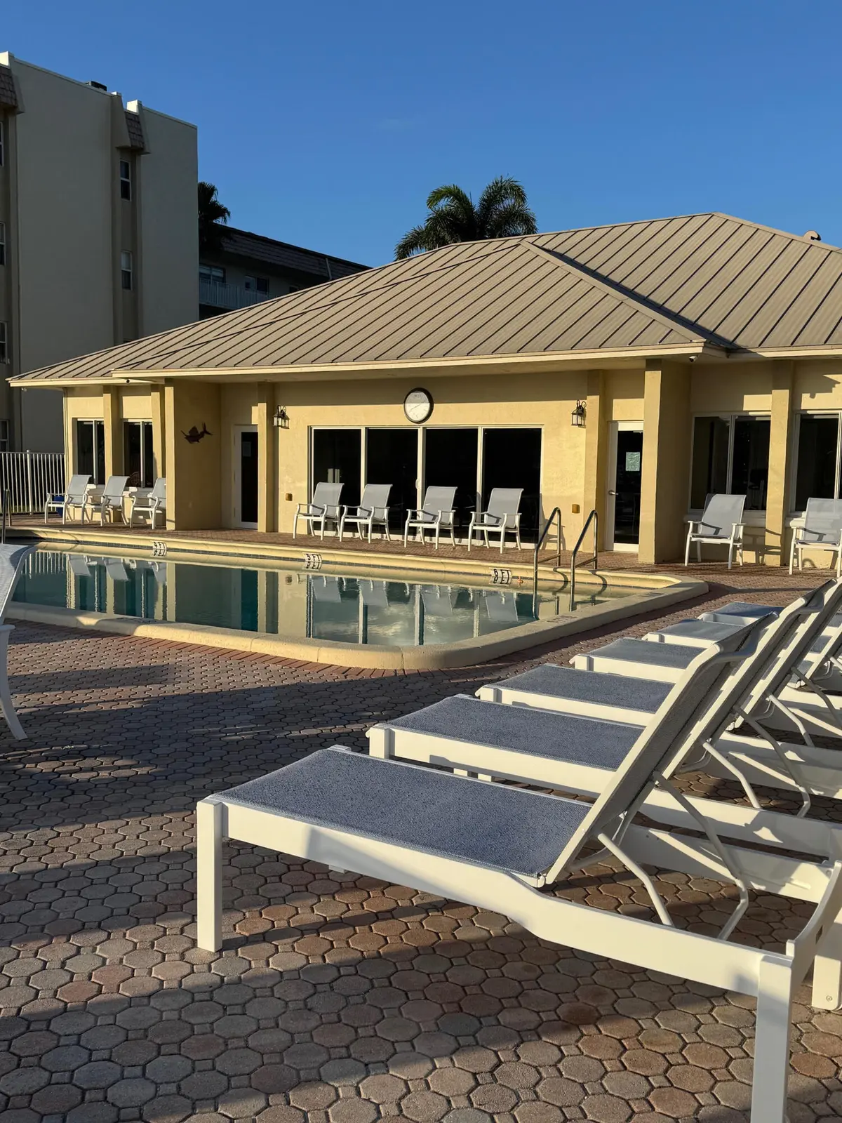 Pool deck clubhouse at 640 Snug Harbor Drive F6, Boynton Beach