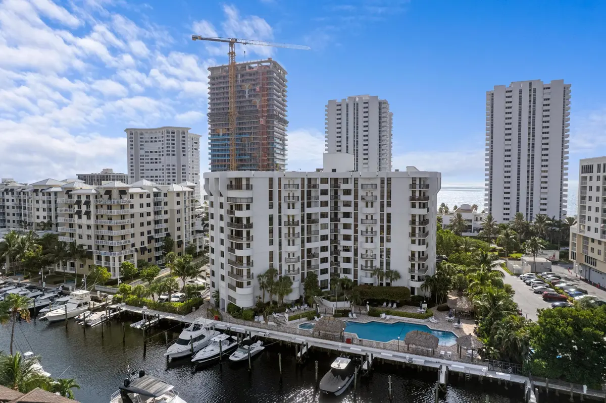 Aerial Dock View at 1361 S Ocean Boulevard 407, Pompano Beach
