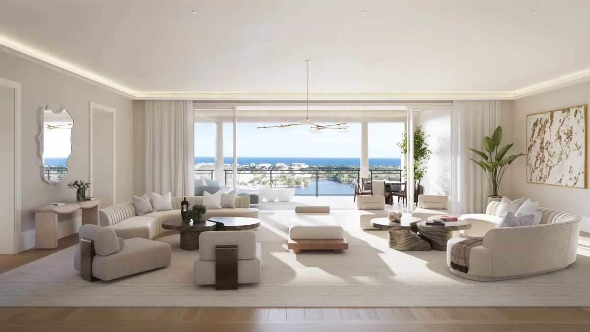 SFH Typical Great Room at 1355 S Flagler Drive 2301, West Palm Beach