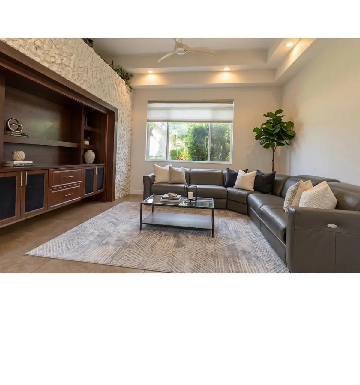 Family Room - staged at 875 Bayside Lane, Weston