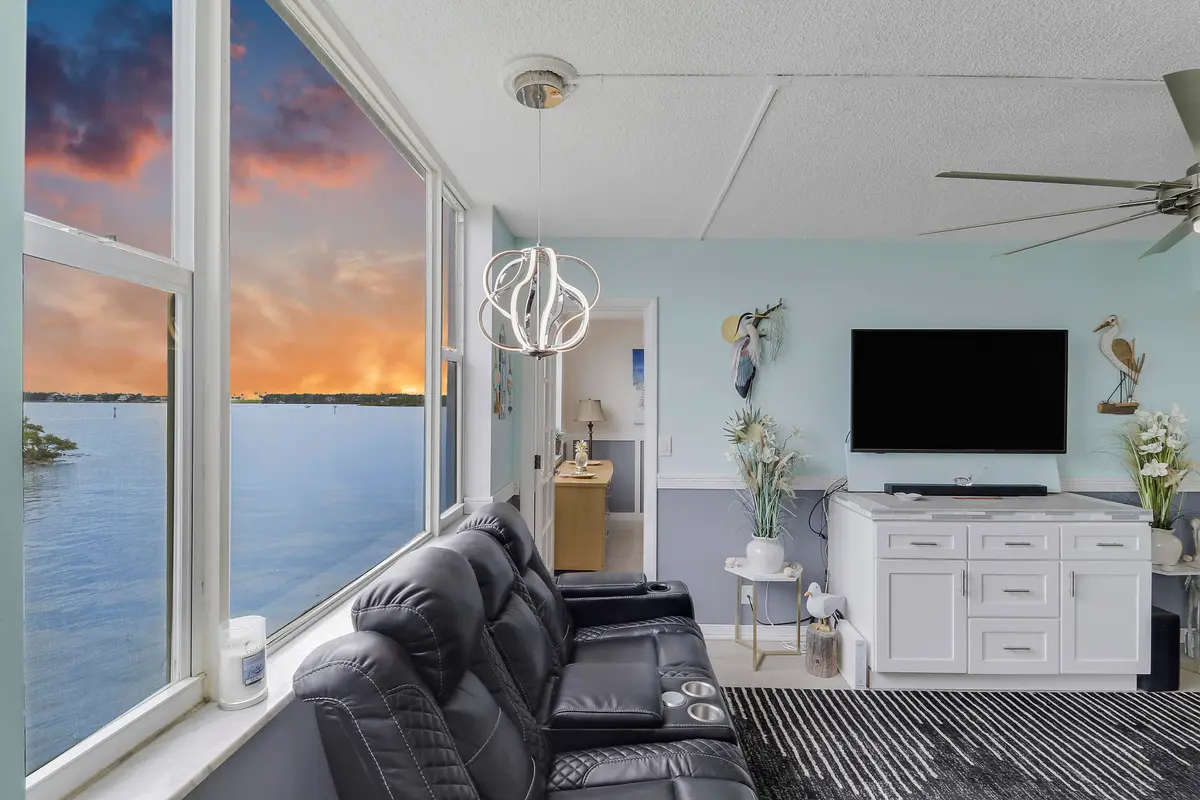 living room/water view at 1820 New Palm Way 202, Boynton Beach