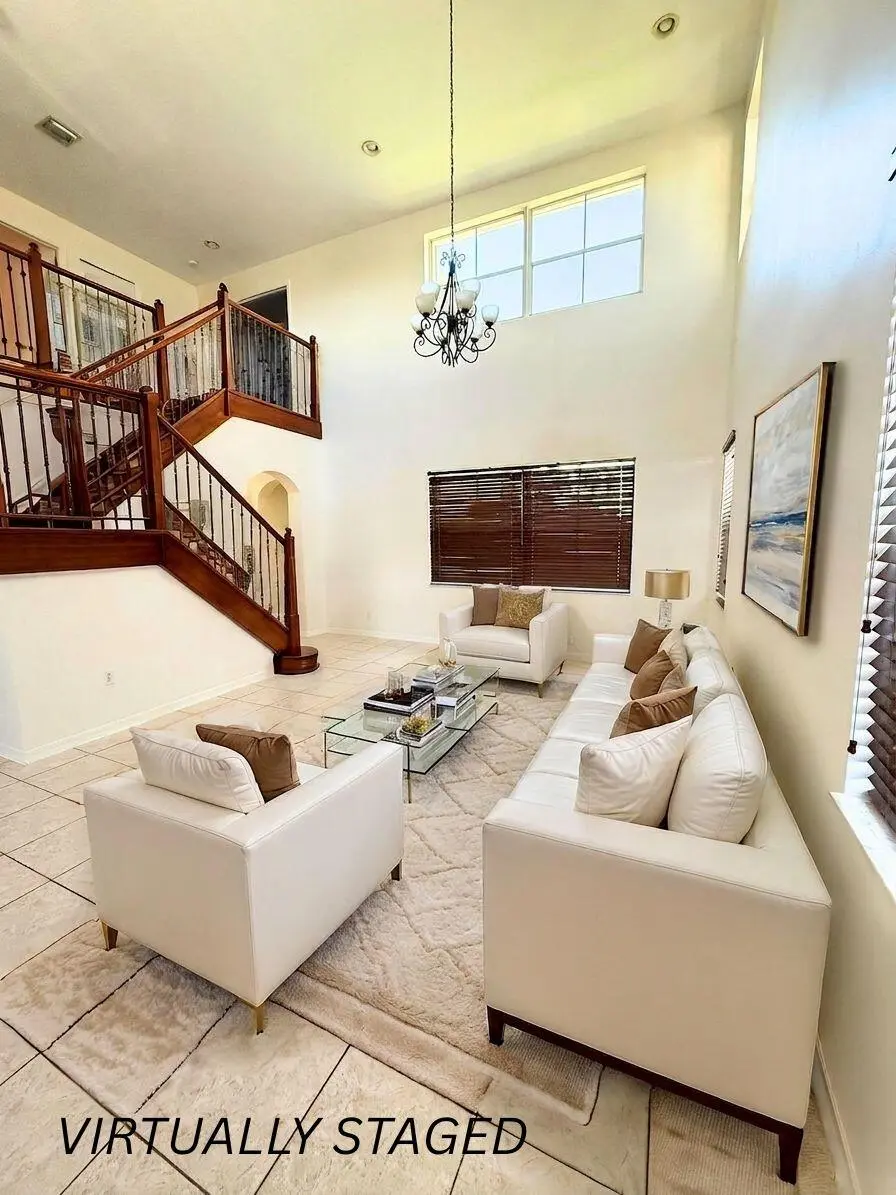Virtually Staged Living Room at 12631 SW 28th Street, Miramar