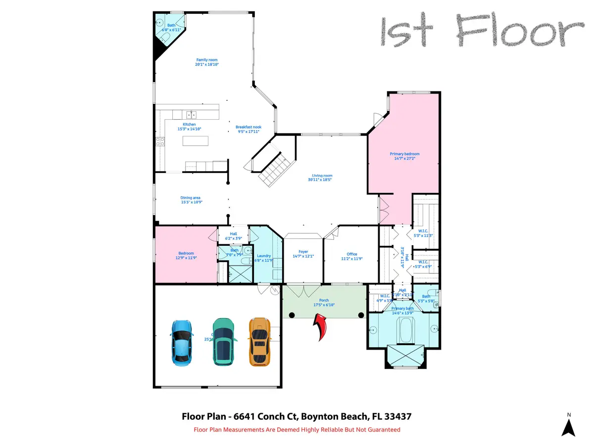 Floor Plan - 1st Floor at 6641 Conch Court, Boynton Beach