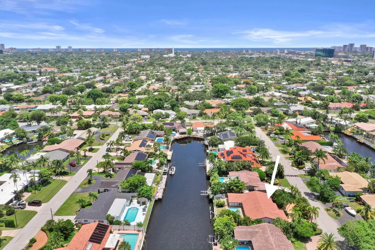 4 Aerial. East View at 1451 NE 53RD Court, Fort Lauderdale