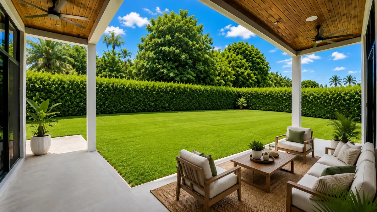 Private outdoor living at 11601 NW 27th Street, Plantation