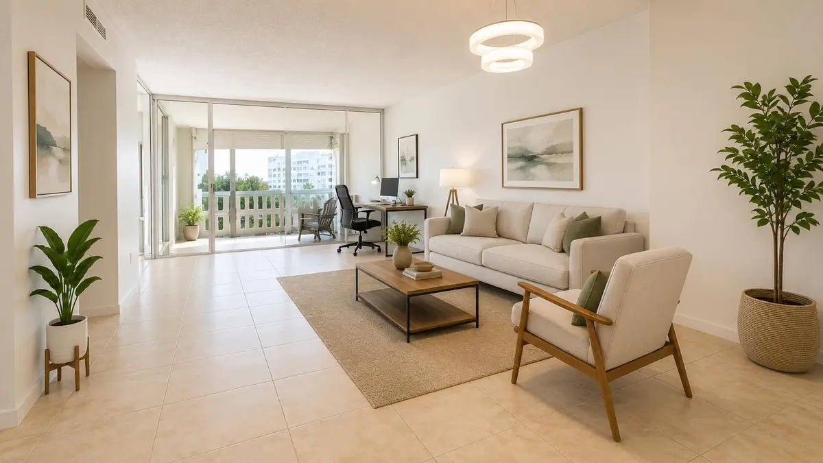 4001 705 liv 2 virtually staged at 4001 HILLCREST Drive 705, Hollywood