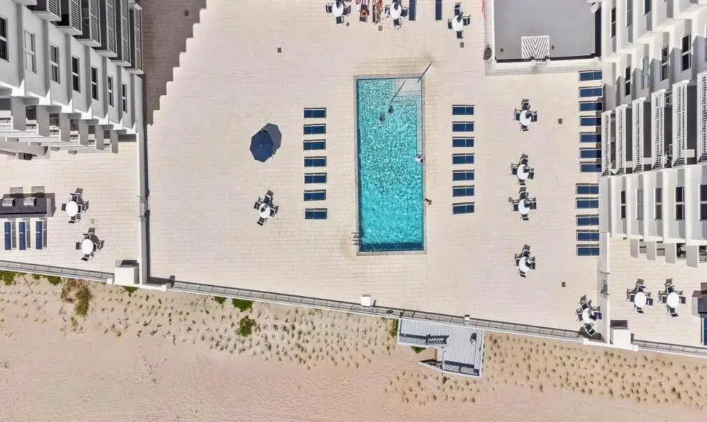 Huge new pool deck and BBQ area at 4505 S Ocean Boulevard 103, Highland Beach