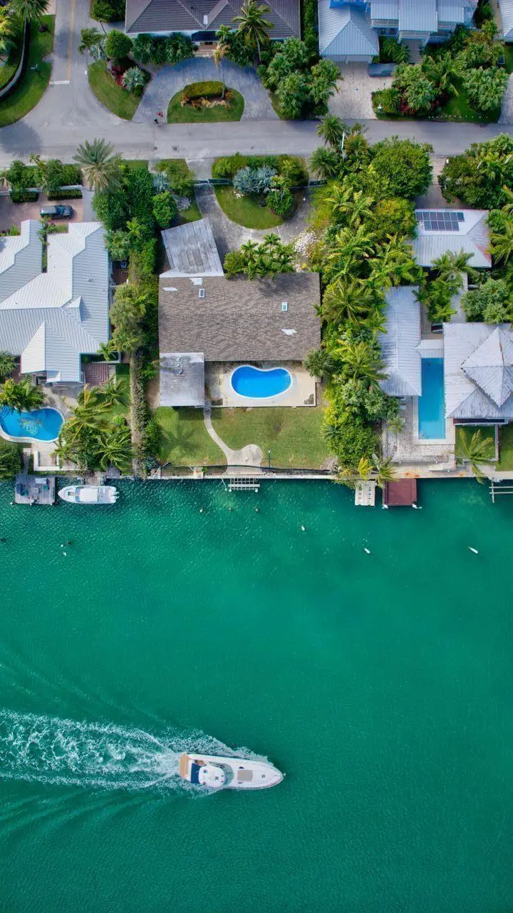 Aerial at 631 N Mashta Drive, Key Biscayne