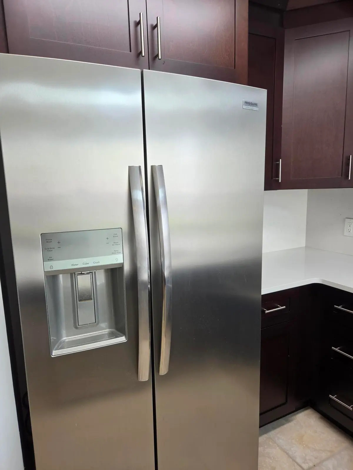 fridge with water at 5601 Berry Blossom Way, West Palm Beach