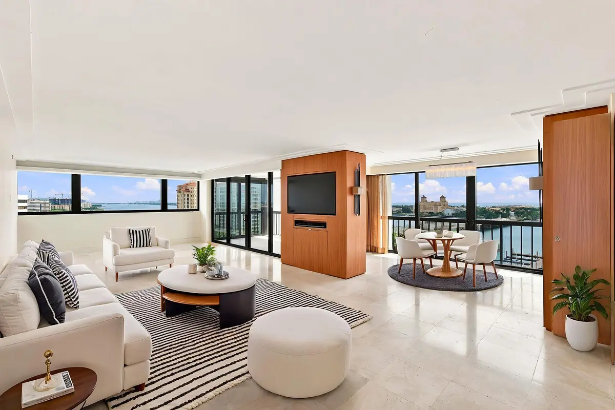LivingRoom-VirtuallyStaged01 at 400 N FLAGLER Drive 1701, West Palm Beach