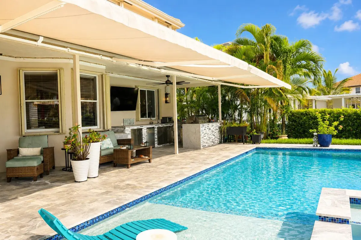 pool w awnings at 855 SW 174th Terrace, Pembroke Pines