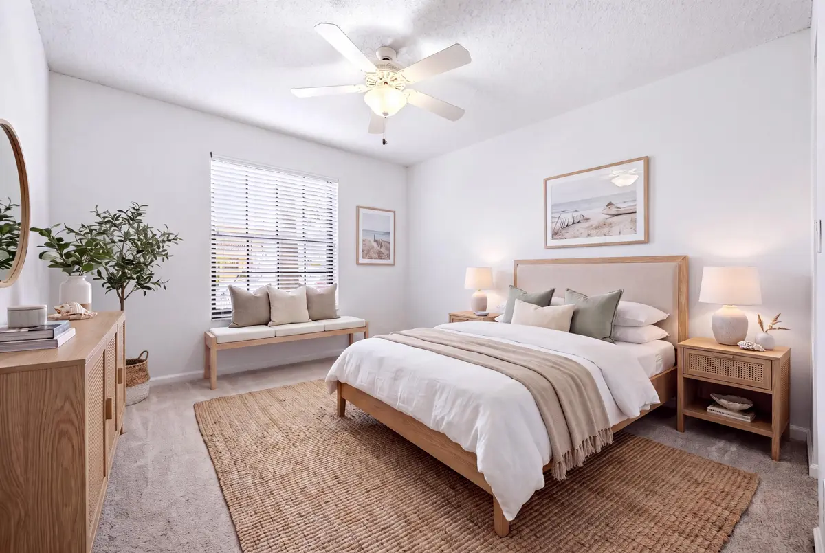 VIRTUAL STAGED GUEST BEDROOM at 1141 Keystone Drive C, Jupiter