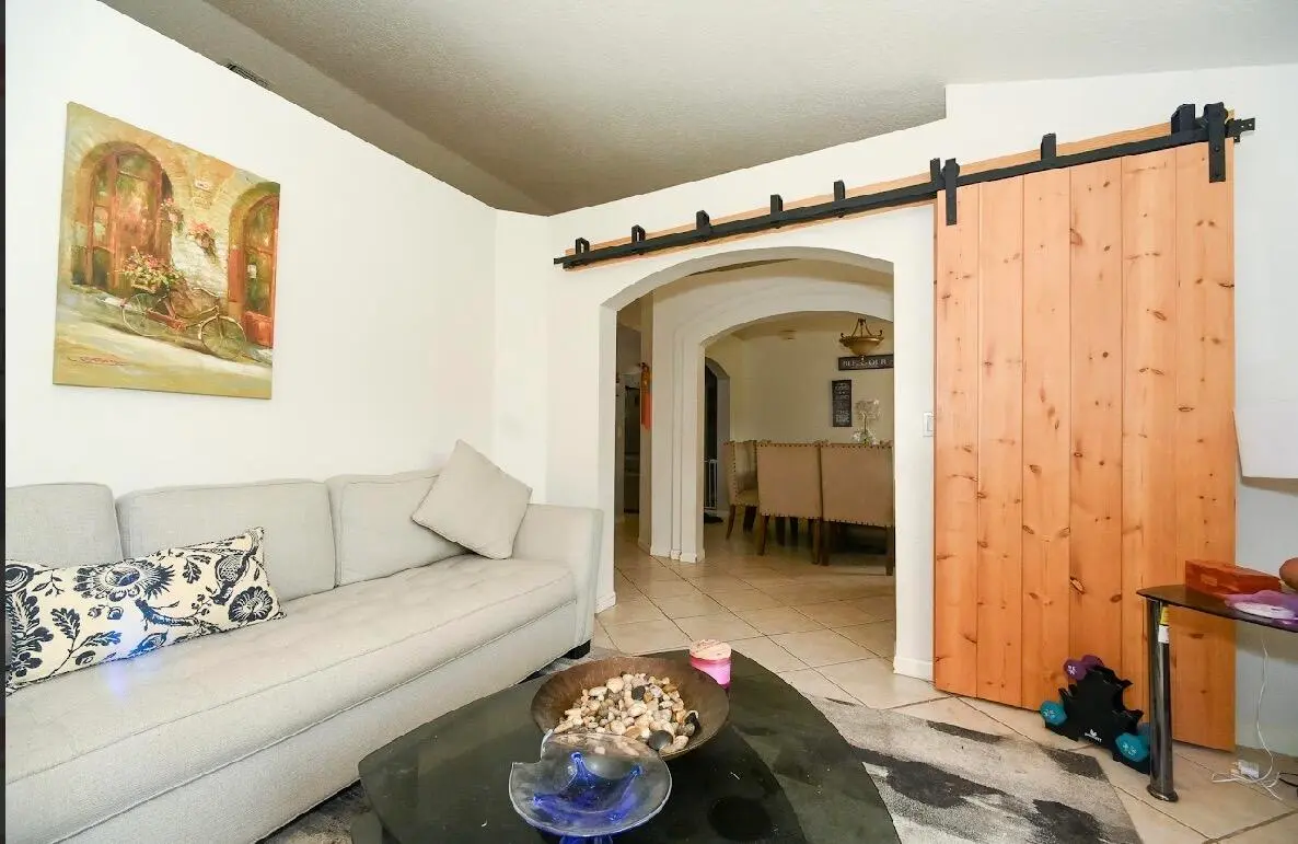 Barn door for privacy at 14918 92nd Court, West Palm Beach