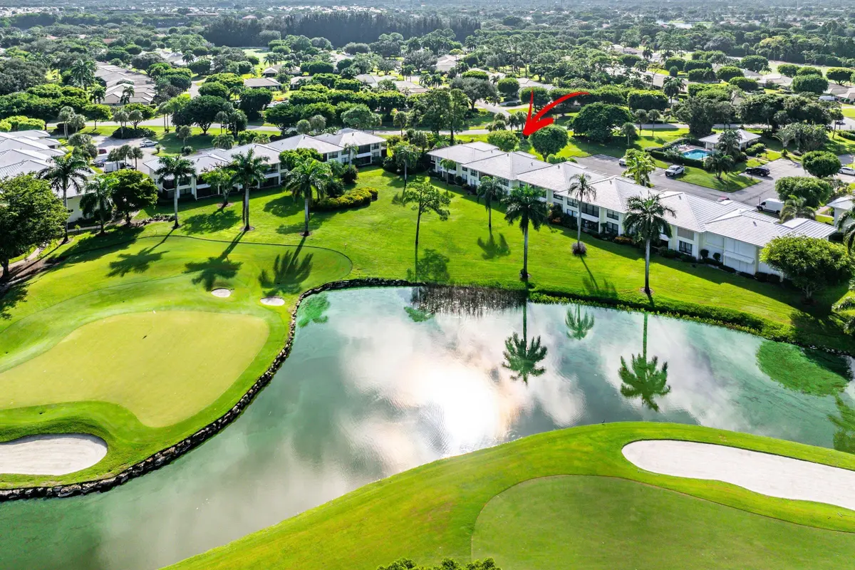 Aerial view at 3641 Quail Ridge Drive Bobwhite A, Boynton Beach