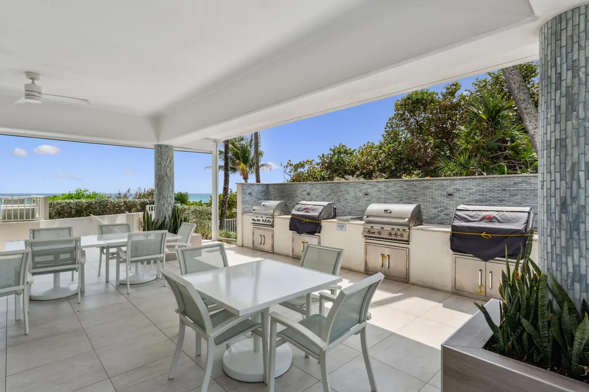 Private beach club grills at 4600 S Ocean Boulevard 301, Highland Beach