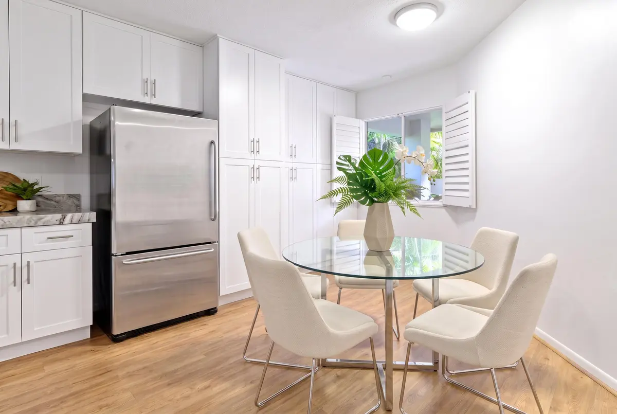 Virtually Staged Kitchen at 6191 Old Court Road 806, Boca Raton