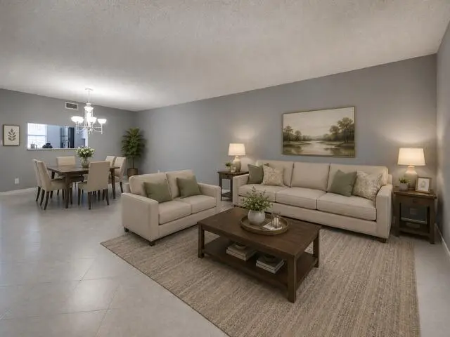 Living room at 3301 Aruba Way K2, Coconut Creek