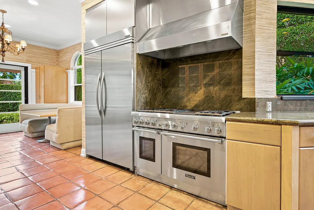 Chef's kitchen - gas range at 245 Brazilian Avenue, Palm Beach