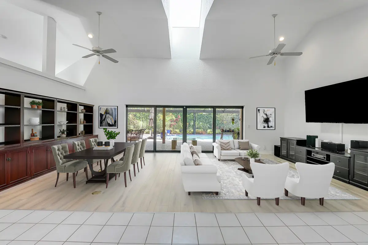 Greatroom with Poolside Views at 11 Alnwick Road, Palm Beach Gardens