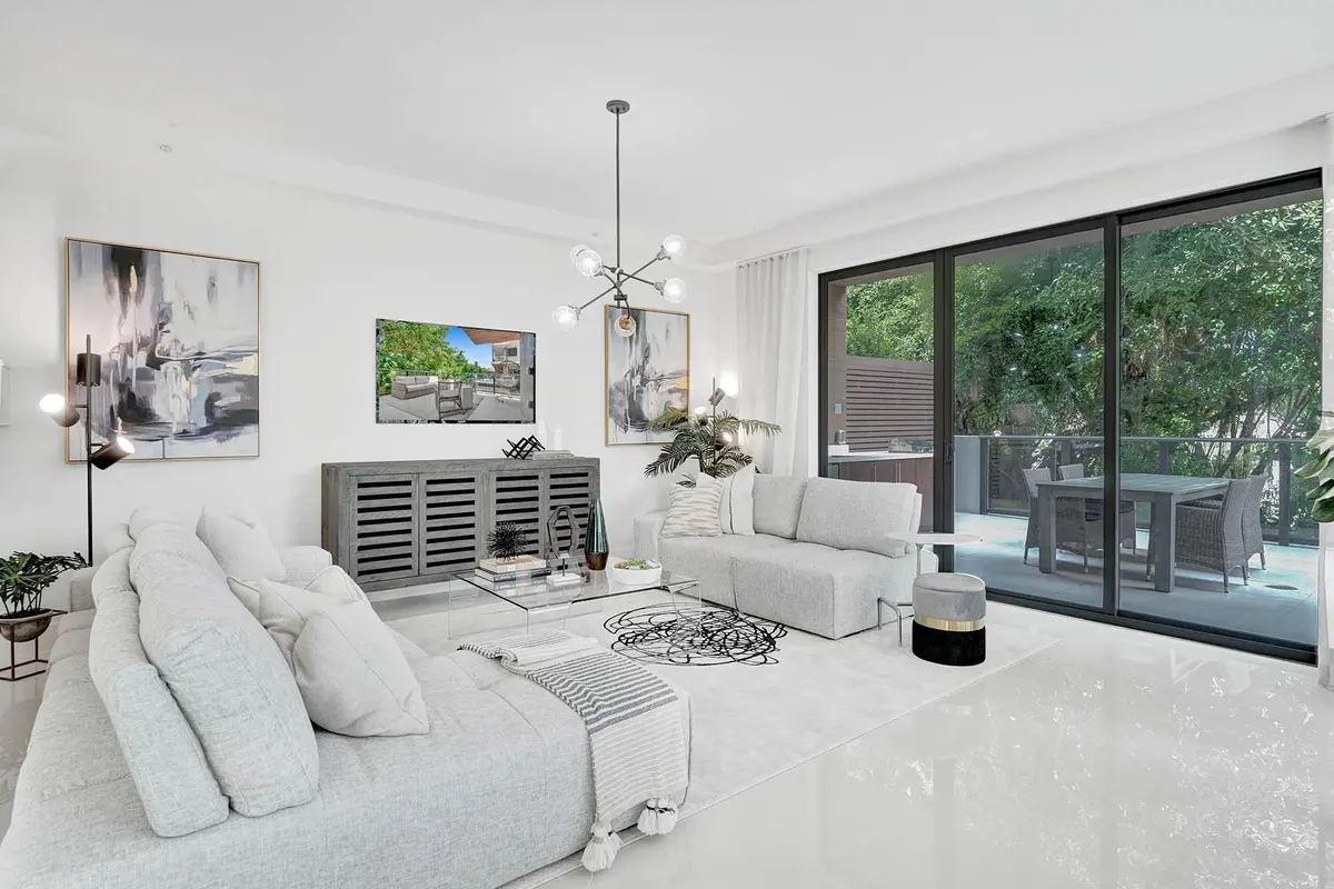 Living Room at 3040 N Ocean Boulevard N106, Fort Lauderdale