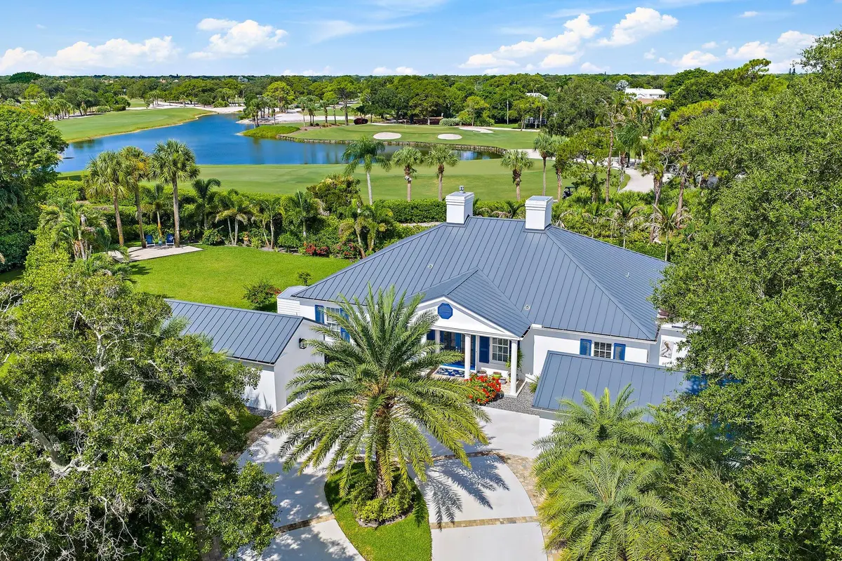 Aerial Front View at 9906 SE Mahogany Way, Jupiter
