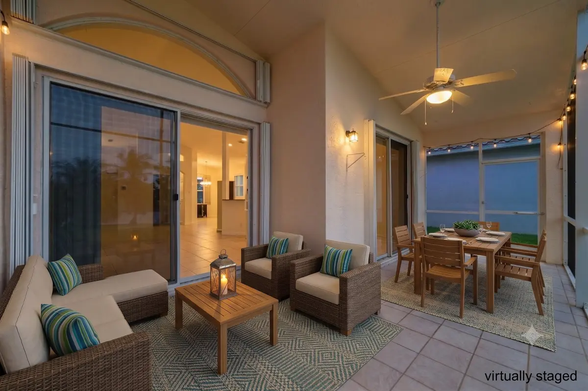 Patio at dusk at 352 Springview Loop, Port St. Lucie