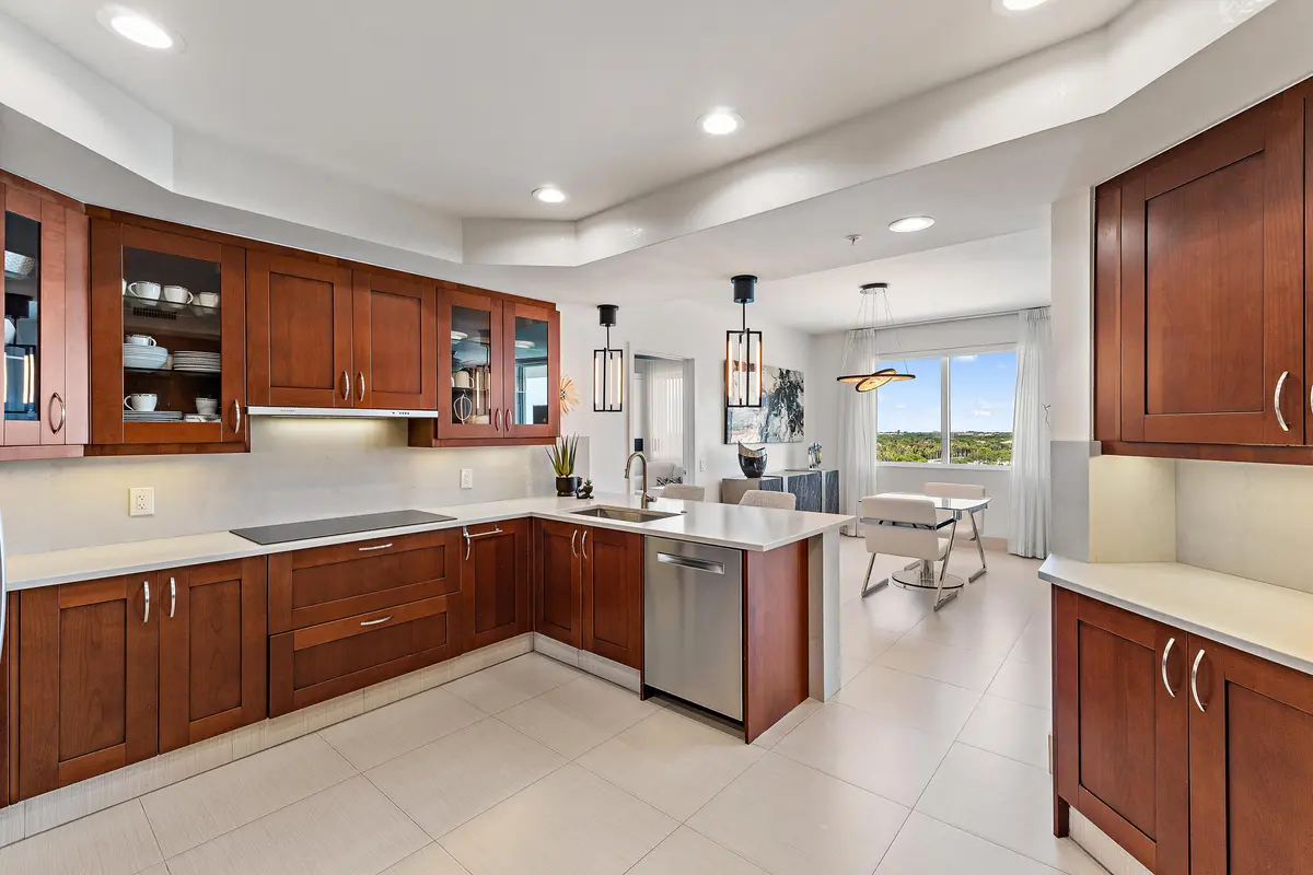 Kitchen with Access to Dining at 3610 Gardens Parkway 804a, Palm Beach Gardens