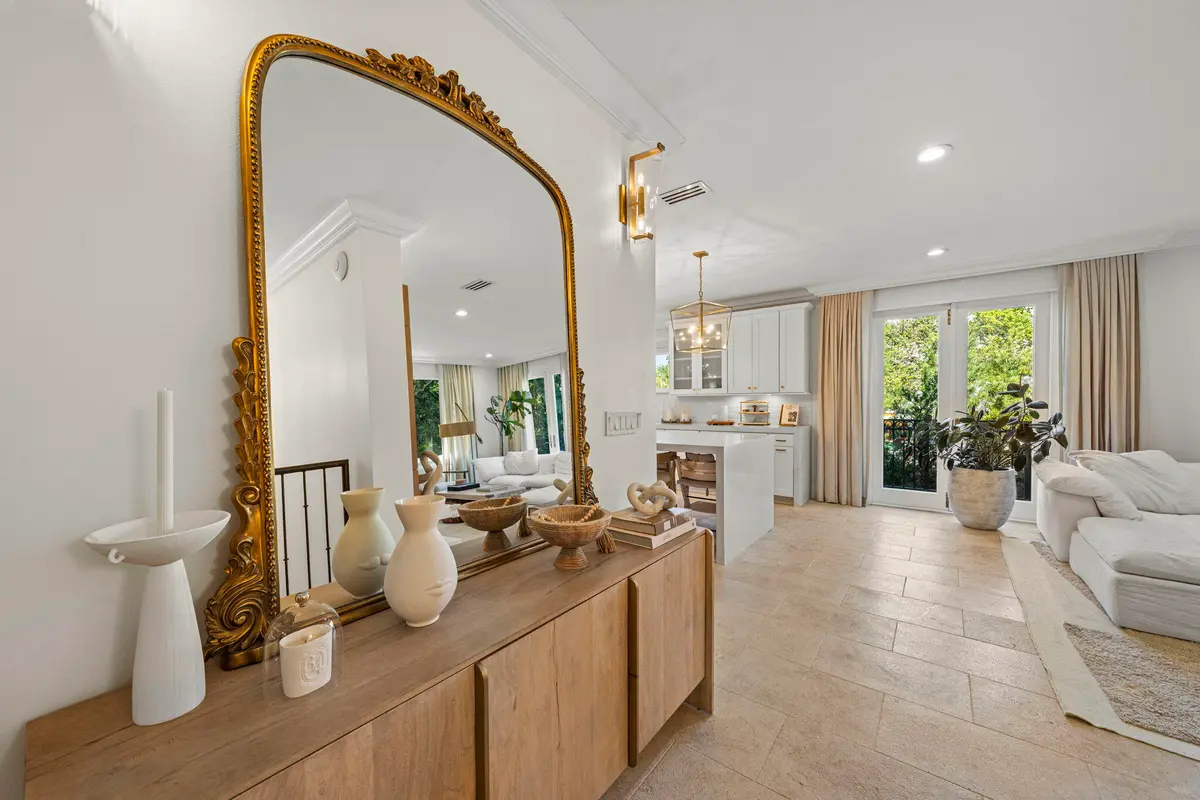 Entry Foyer & Limestone Floors at 2765 Brickell Court, Miami