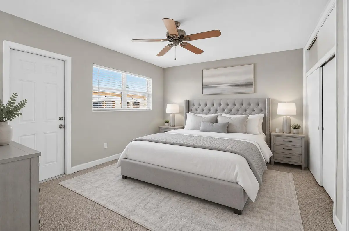 Virtually Staged Kind Bedroom at 3801 NE 22nd Terrace 11, Lighthouse Point
