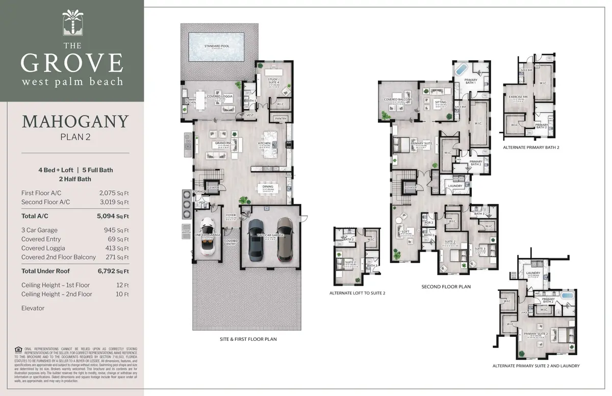 Mahogany Floor Plan at 2119 Eagle Oaks Lane, West Palm Beach