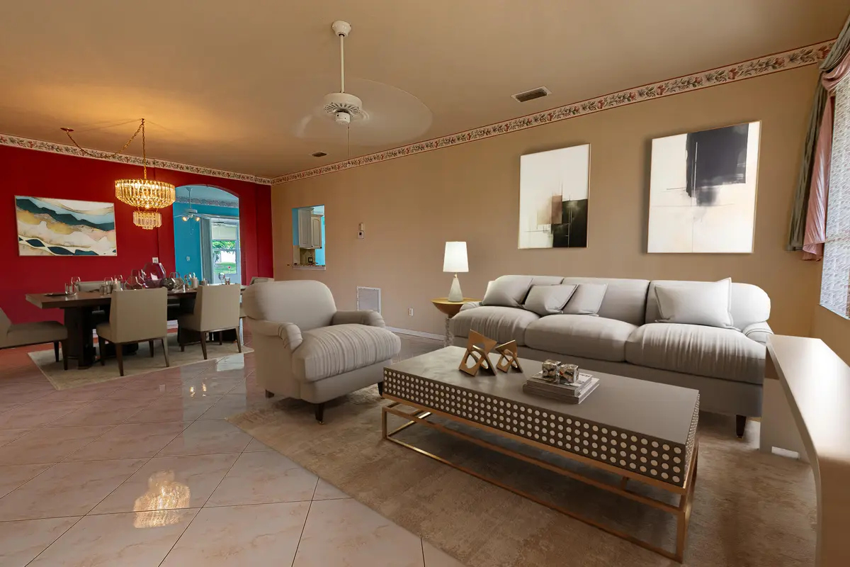 virtually staged - dining & living at 1009 NW Tuscany Drive, Port St. Lucie