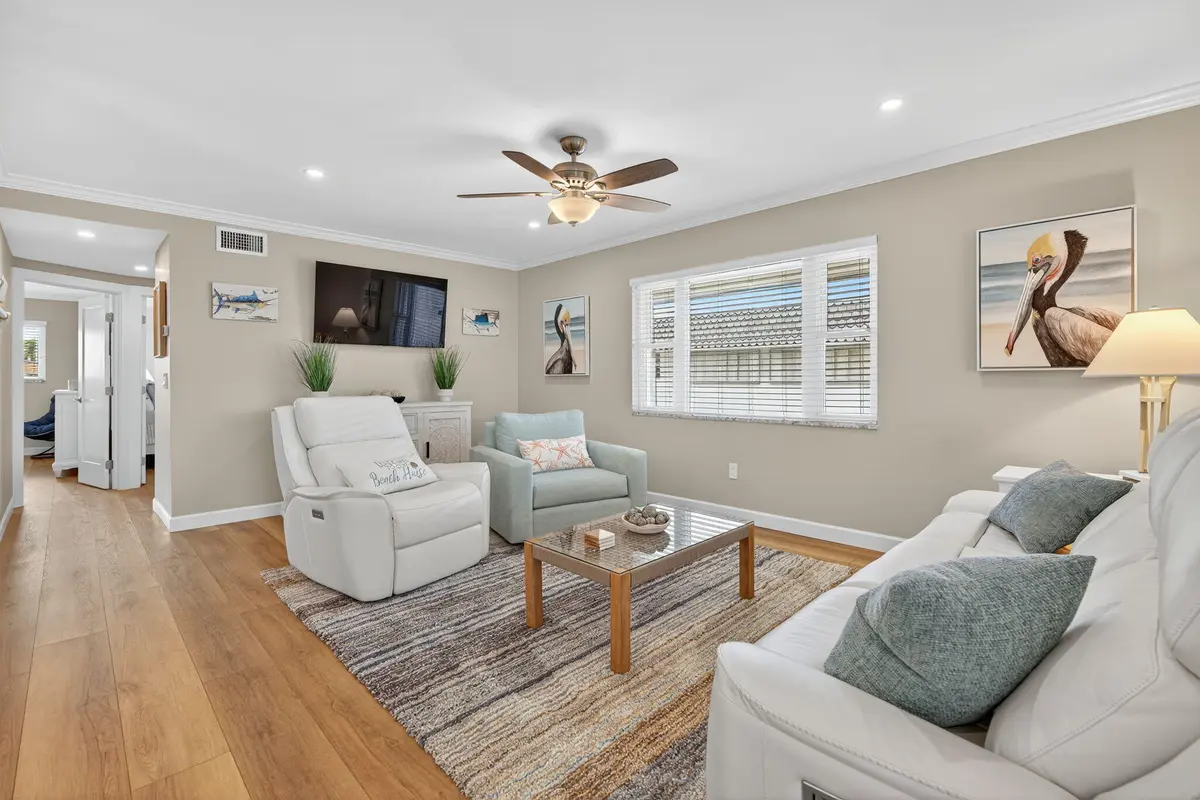 living room at 110 SHORE Court 301, North Palm Beach