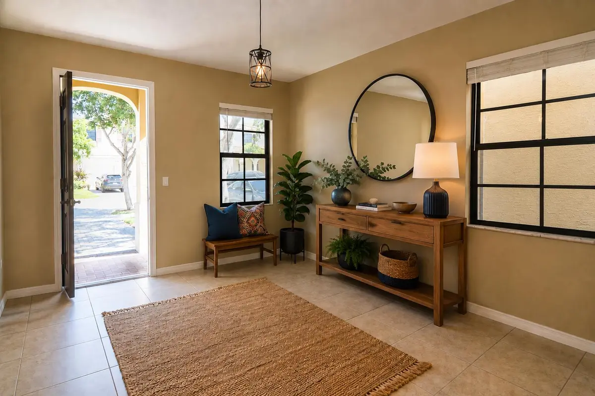 Virtually Staged Entry Room at 634 NE 193RD Terrace, Miami