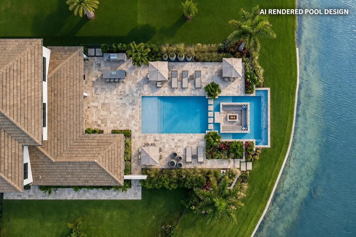 AI Rendered Pool Design at 20028 Pacific Dunes Drive, Boca Raton