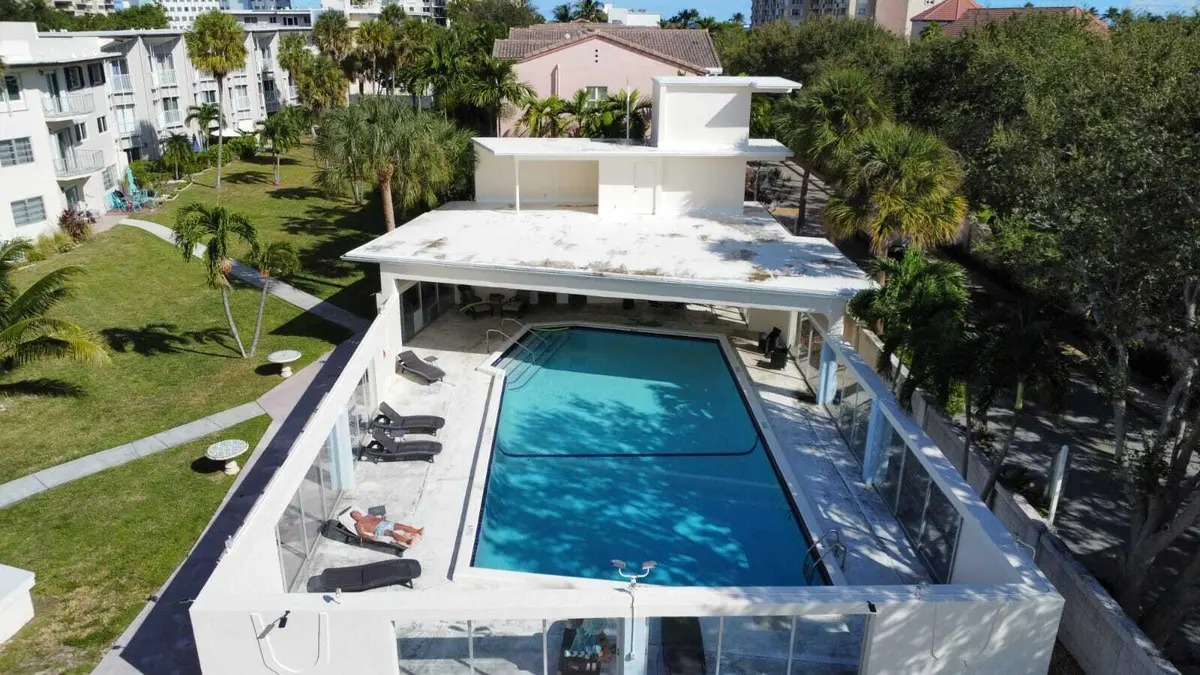 HEATED POOL WITH AWNING at 1967 S OCEAN Boulevard 215-C, Lauderdale-By-The-Sea