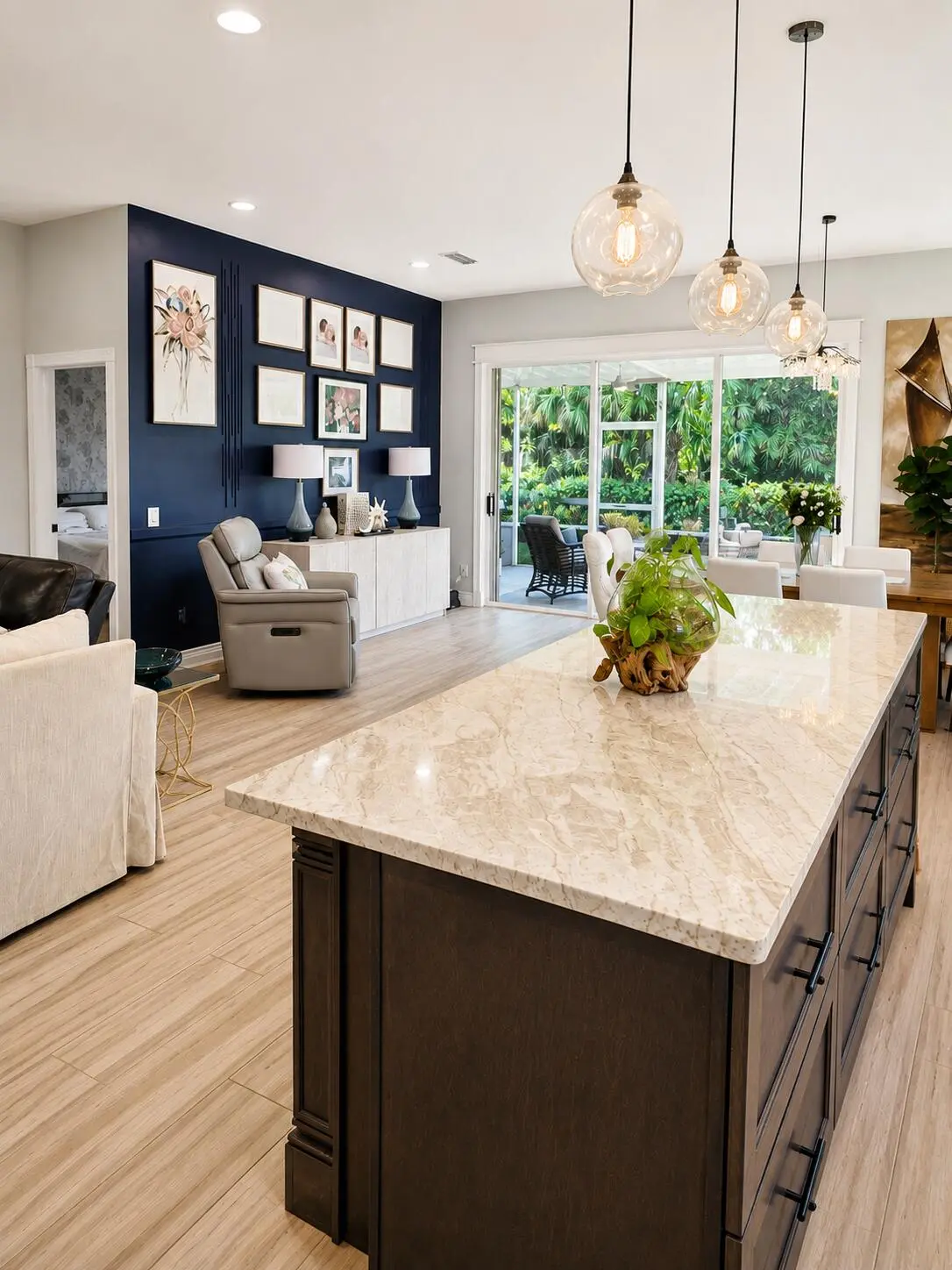 Kitchen Island at 7570 SE Bay Cedar Circle, Hobe Sound