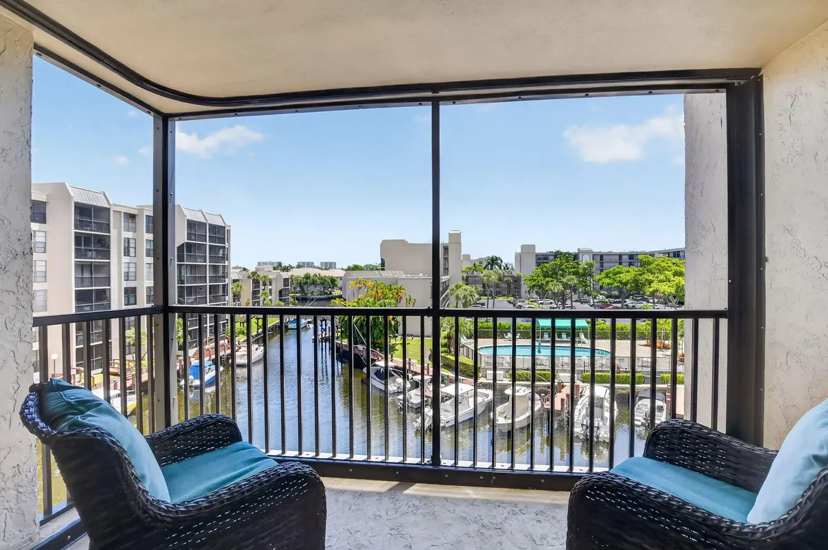 Screened Patio with Water Views at 4 Royal Palm Way 403, Boca Raton