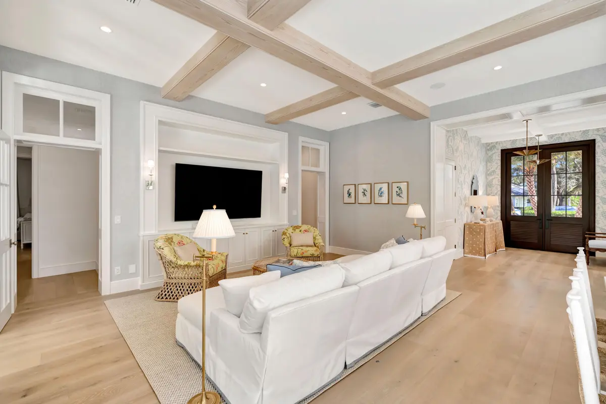 Architectural Wood Beam Ceiling at 185 Birkdale Lane, Jupiter