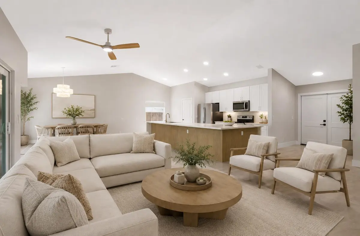 Living room virtual stage texas trail at 7620 Texas Trail, Boca Raton