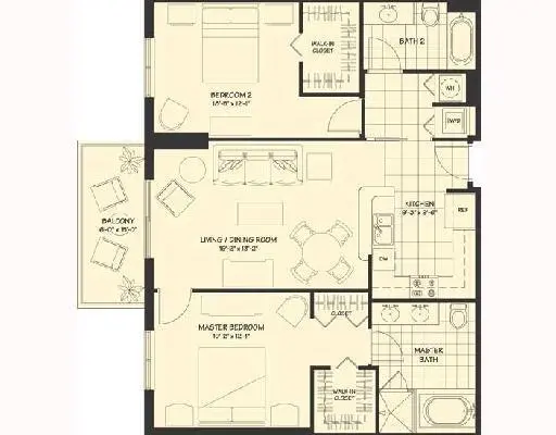 Floor Plan at 888 S Douglas Road 1015, Coral Gables
