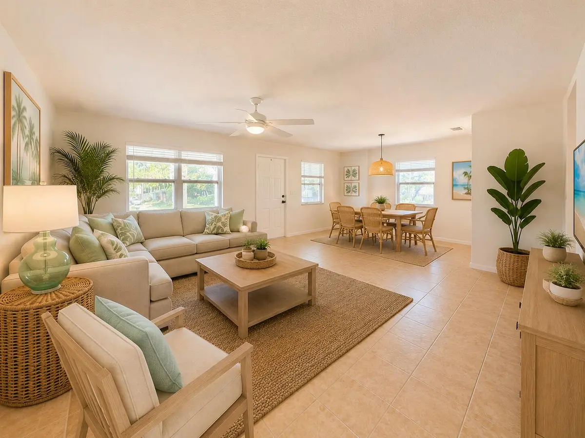 Living Room and Dining Room AI Image at 3362 SE Jefferson Street, Stuart