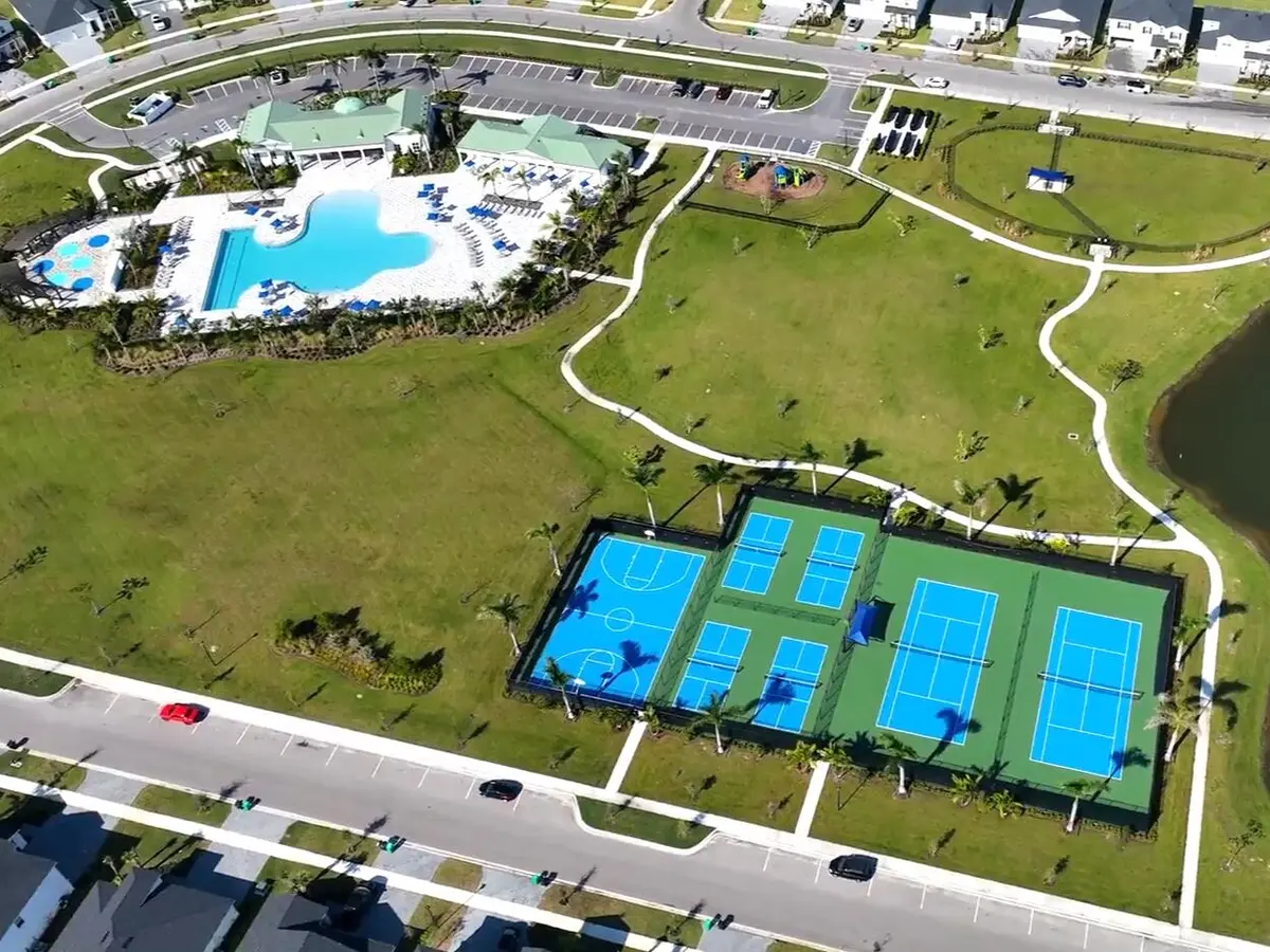 Central Park Amenity Center Aerial at 13053 SW FORLI Way, Port St. Lucie
