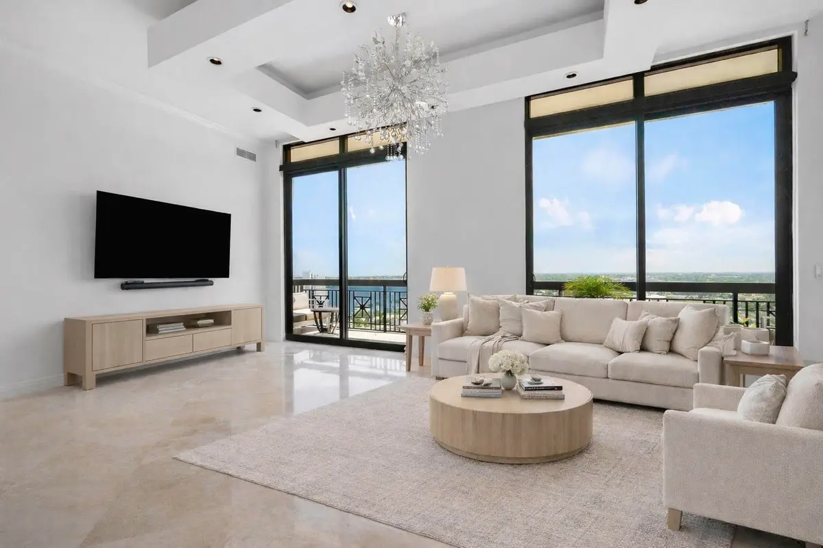 Living Room w Ocean Views at 801 S Olive Avenue 1603, West Palm Beach